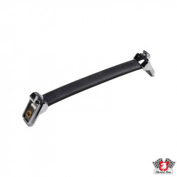 Grab handle for doors, black with chrome ends