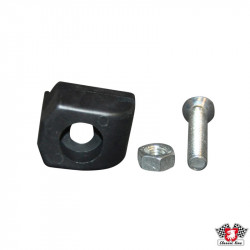 Guide piece for sliding door, black, nylon with bolt and nut, right