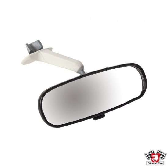 Rearview mirror with anti-dazzle, with black housing and cream coloured arm