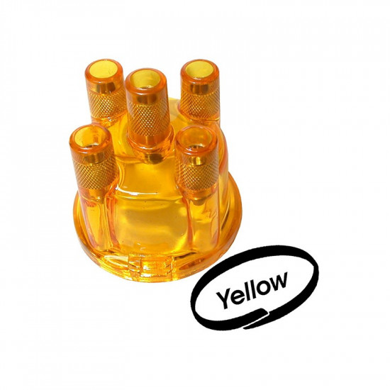 Clear transparant stock top mount distributor cap. Fits Bosch distributor, yellow