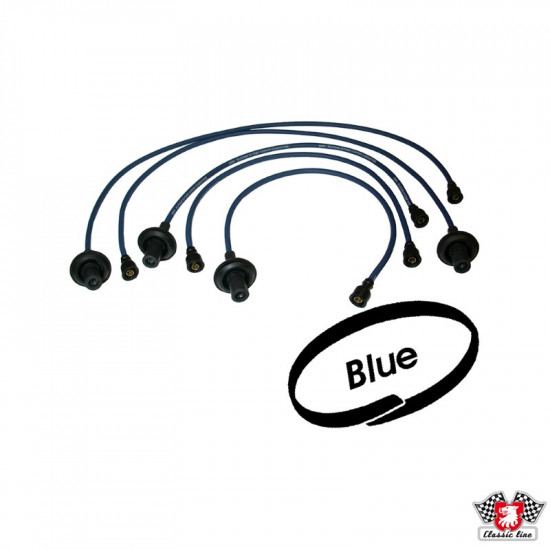 Ignition cable set, high performance silicone, blue