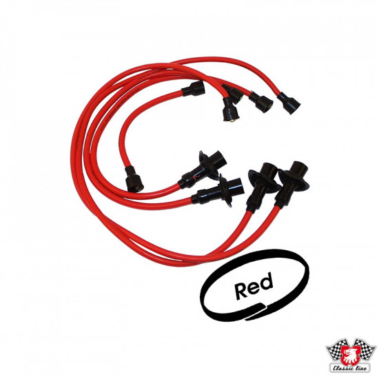 Ignition cable set, copper core, red