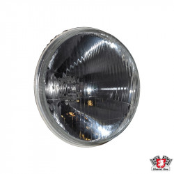 Headlamp unit, 7" round (178 mm), H4, without E-mark and parking light. NOT STREET LEGAL IN EU