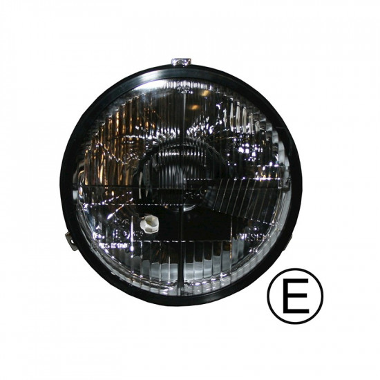 Headlamp insert, round, black. E-marked