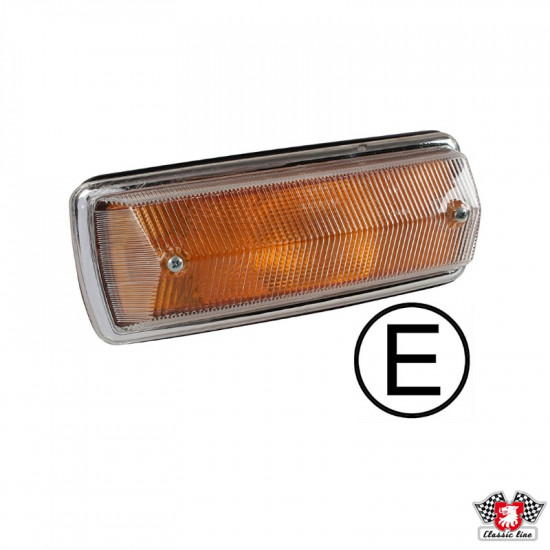 Turn signal light assembly, yellow, right, w/E-mark