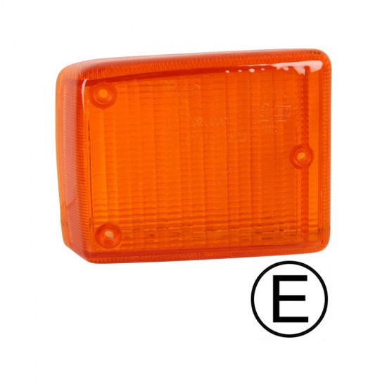 Turn signal light lens, front, right, with E-mark