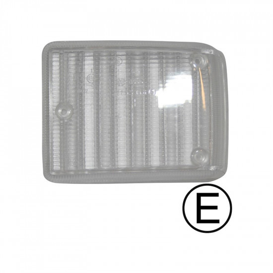 Turn signal light lens, front, white, left, E-marked