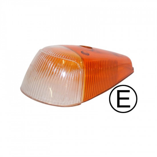 Turn signal light lens, front, clear/yellow, left/right, E-marked