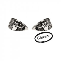Chrome eyebrows, louvered. Sold in pairs