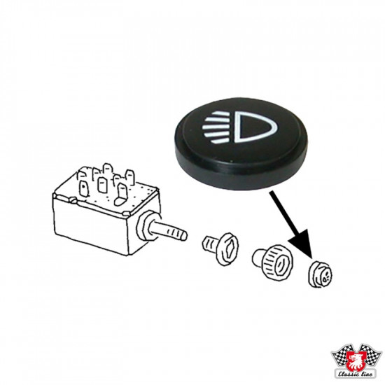 Cap for headlight switch knob