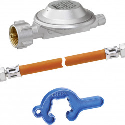 GOK Regulator hose set GOK type EN61 1.5 kg / h 50 mbar KLF x G ¼ LH-ÜM, hose 400 mm, mini tool