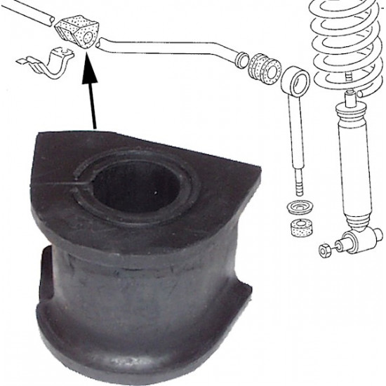 Grommet for stabilizer, front, inner, Ø21 mm. 85-91