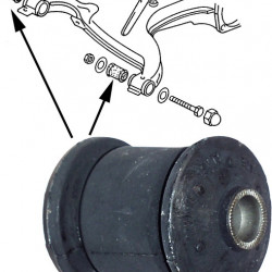 Rubber mount for wishbone, rear
