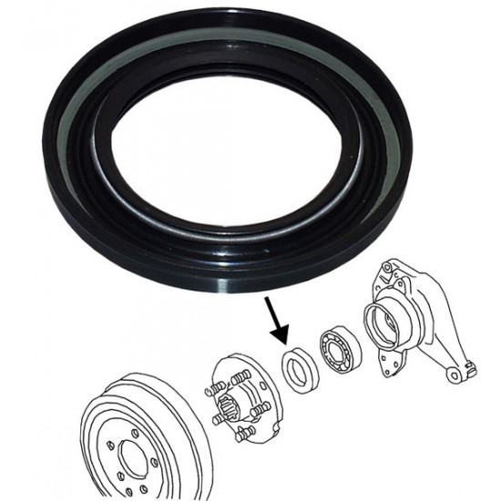 Oil seal for wheel bearing, rear