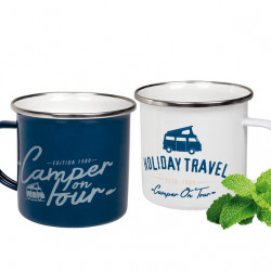 Holiday Travel Bay City enamel mugs, set of 2, 400ml