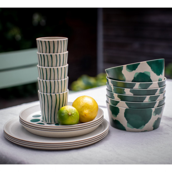 Set of 4 cups - MONSTERA STRIPES