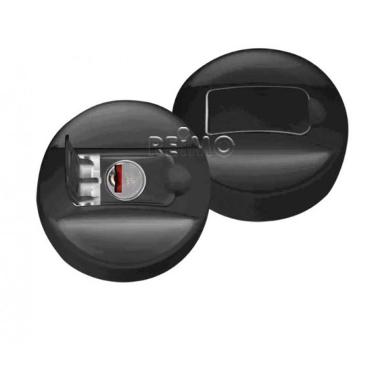 Fuel tank lock with locking flap, black