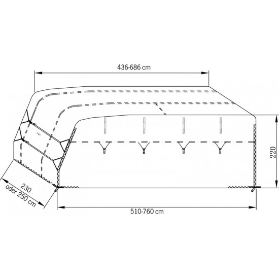 Caravan cover - For caravans up to 250 cm wide - Various sizes