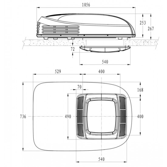 Carbest CoolSky roof air conditioner 3300W, white