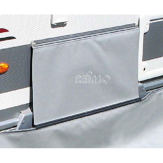 Caravan cover, windbreak, protective tarpaulin, ground skirt
