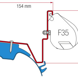 Fiamma adapter for F35, Westfalia Jules Verne Mercedes Vito, 2 holders of 12cm