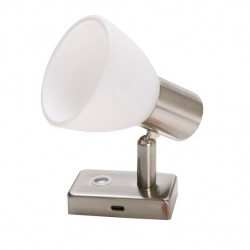 LED surface-mounted spotlight with night light - Nickel