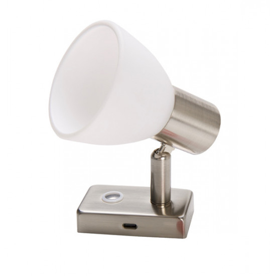 LED surface-mounted spotlight with night light - Nickel