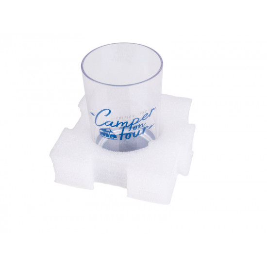 Glass and cup holder set, 17 pieces.
