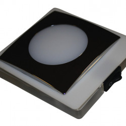 Surface-mounted spotlight with switch and 10mm thick acrylic glass pane