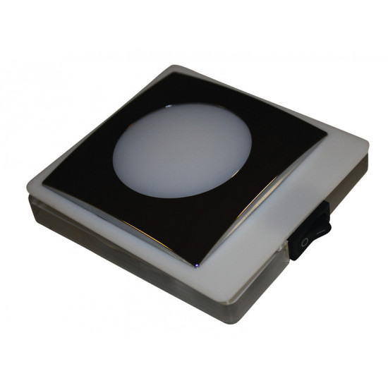 Surface-mounted spotlight with switch and 10mm thick acrylic glass pane