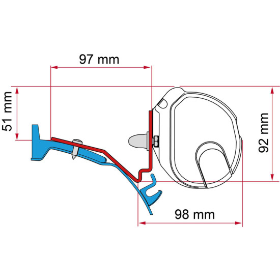 Fiamma Adapter Ford Custom Capland/Capfun for F35