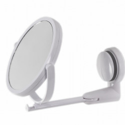 Round mirror with suction cup
