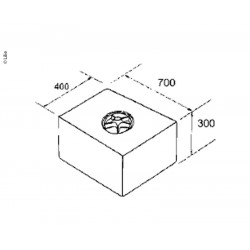 Water tank 80l, size 400x700x300, anthracite
