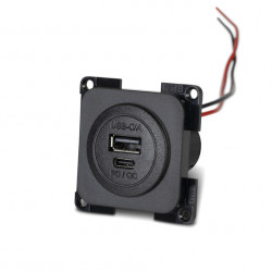 Power USB-C/-A double socket PD/QC