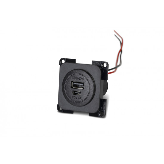 Power USB-C/-A double socket PD/QC