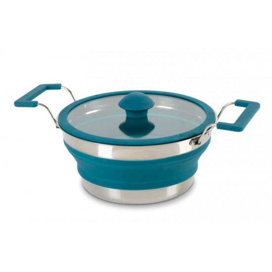 Foldable silicone cooking pot