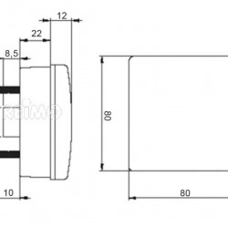 LED rear brake light, clear, 12V, 4W, IP67 with 500 mm cable
