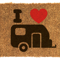 Coconut mat 50x25cm - with "Caravan" print