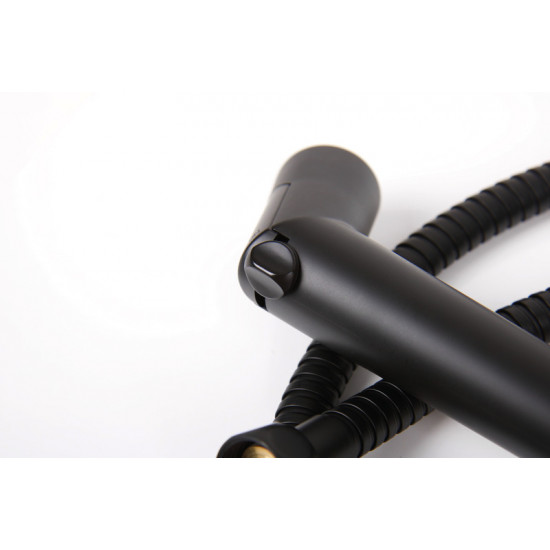 Shower set with shut-off valve - matte black
