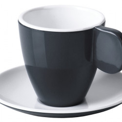 Melamine Espresso Cups - Anthracite / White - Set of 2