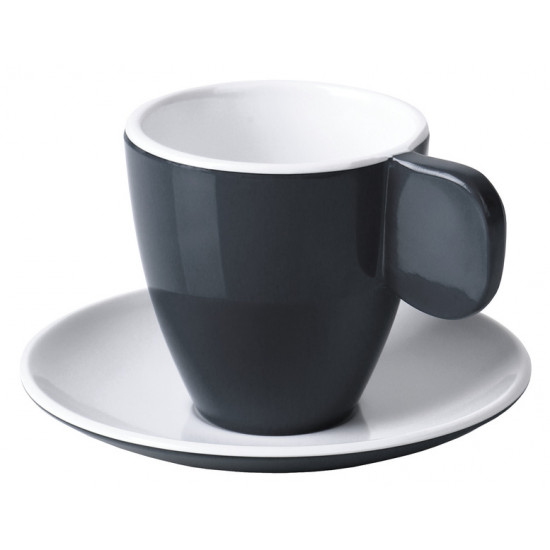 Melamine Espresso Cups - Anthracite / White - Set of 2