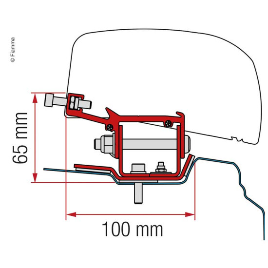 Fiamma awning adapter for F40van for Renault Trafic long wheelbase from 2014 onwards, also suitable for UK version