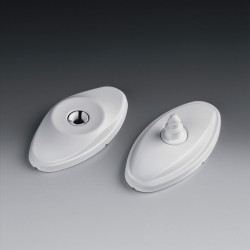 White plastic door latch