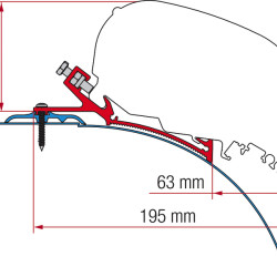 Fiamma adapter kit F80 Laika Kreos from 2021, Length : 15 cm, For type: f80s