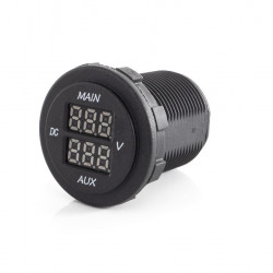 Dual LED Voltmeter (MAIN / AUX) for vehicle and on-board battery