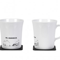 ADRIA Porcelain Magnetic Handle Mugs "TRAVEL MOTORHOME"