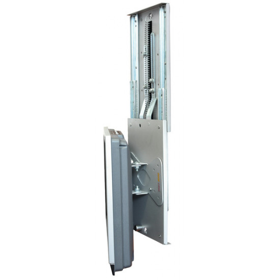 TV mount, extendable downwards, silver