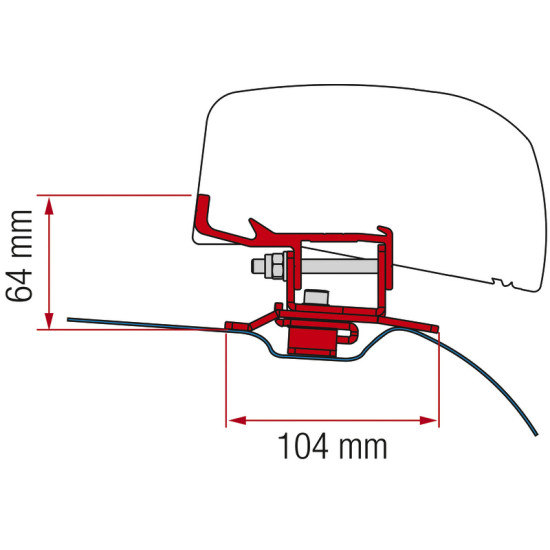 Fiamma Adapter for F40Van PSA 260, deep black