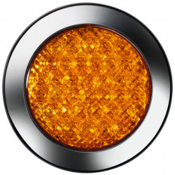 LED indicator, 12V, 3W, yellow, IP67, 500 mm cable