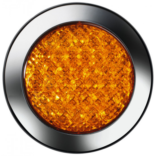 LED indicator, 12V, 3W, yellow, IP67, 500 mm cable